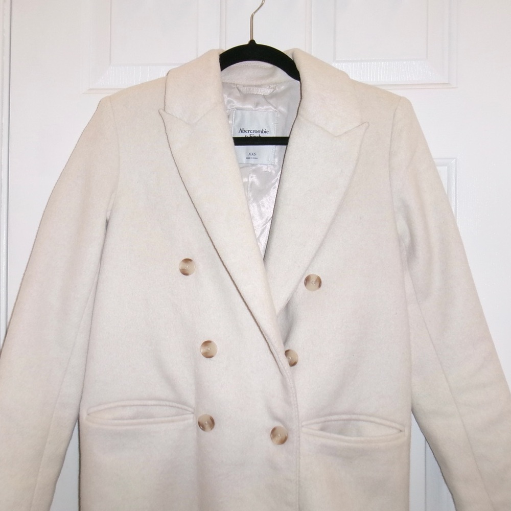 Abercrombie Wool-Blend Double-Breasted Tailored Topcoat - Picture 3 of 7